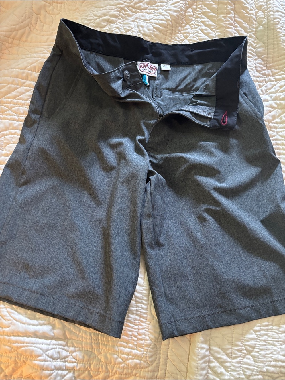 RonJon Gray Submersible Board Shorts, size 28